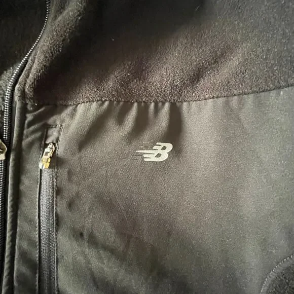 New Balance Men's Black Sherpa Fleece Funnel Neck Full-Zip Jacket coat Size L - Picture 10 of 12